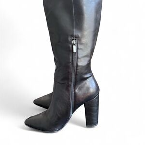 Black Knee-High Leather Boots